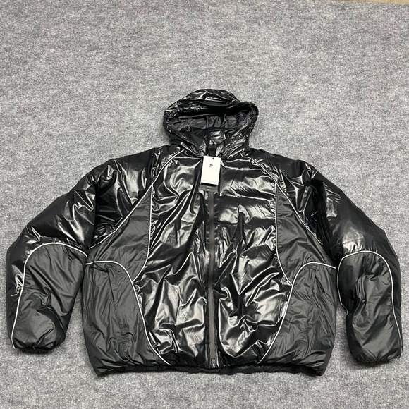 Nike Other - Nike Bubble Jacket Men XL Black Anthracite Puffer Loose Fit Down Fill II3869-010